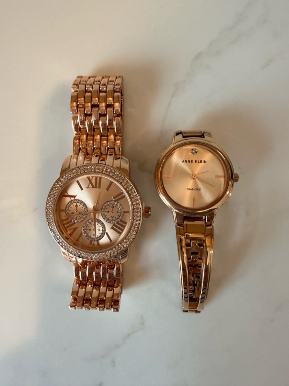 Anne Klein Women's Rose Gold Bracelet Watch with Crystal Accents